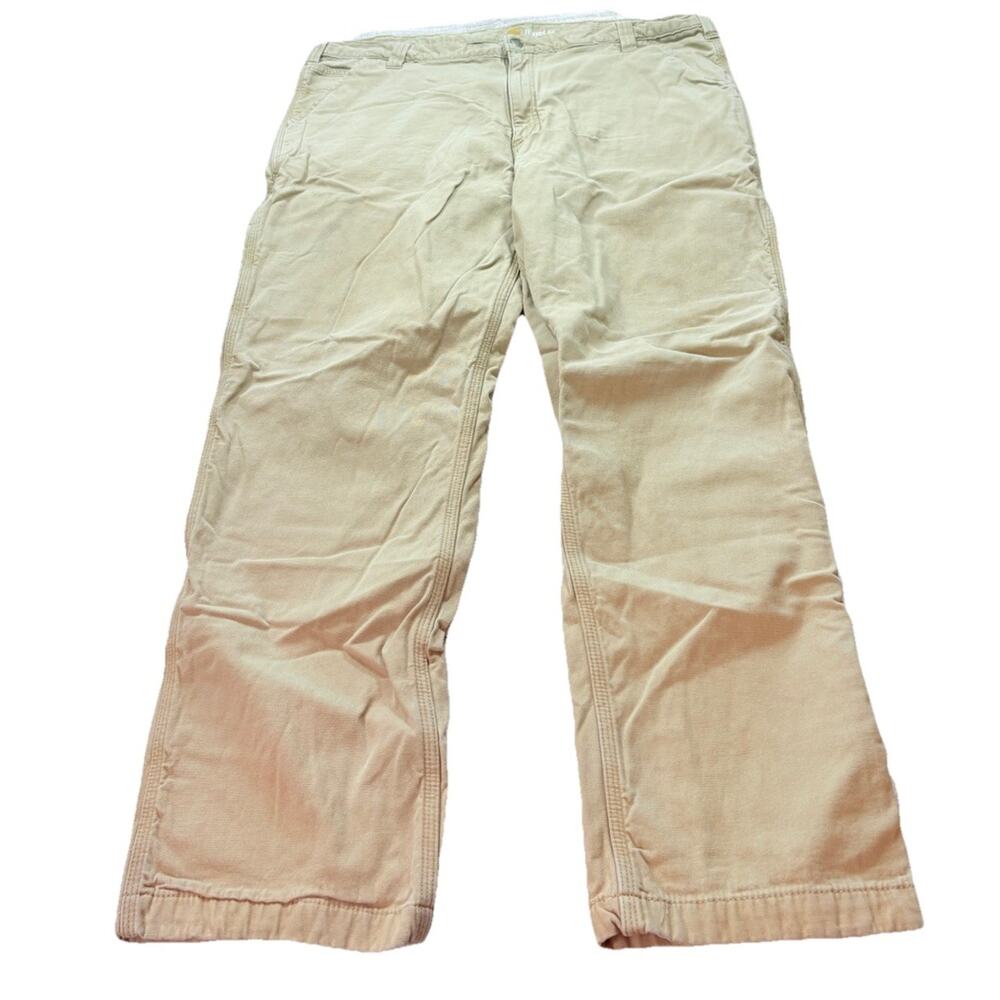CARHARTT Men's Relaxed Fit Fleece Lined Work Pants 103342-253 Tan Size 42x32